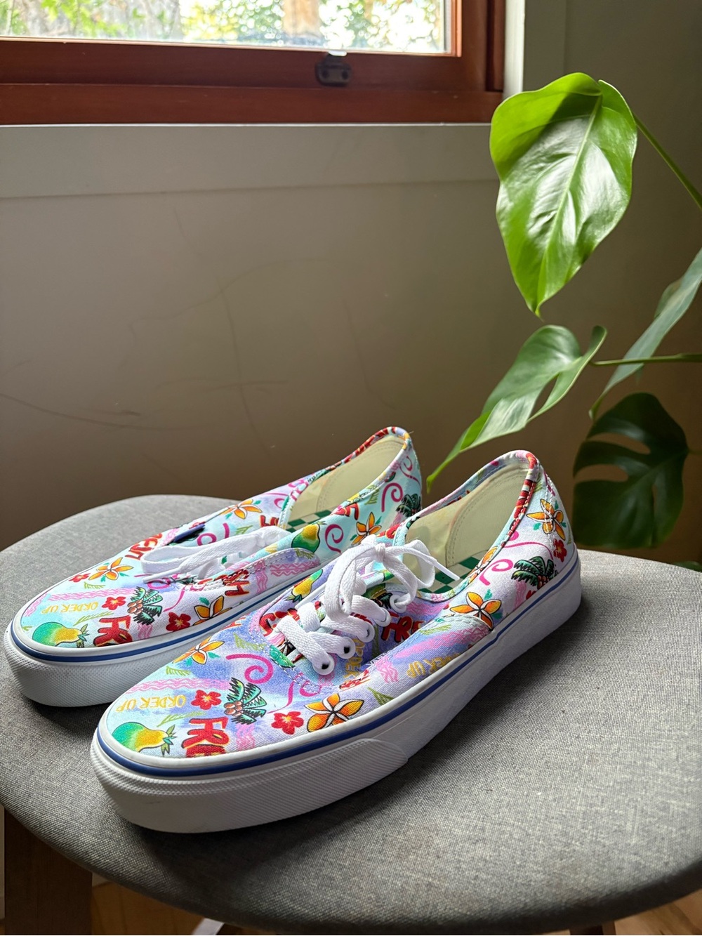 Vans Multicolor Floral Canvas Lace-Up Sneakers - White Sole